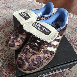 Adidas Brown Leopard Print Sneakers